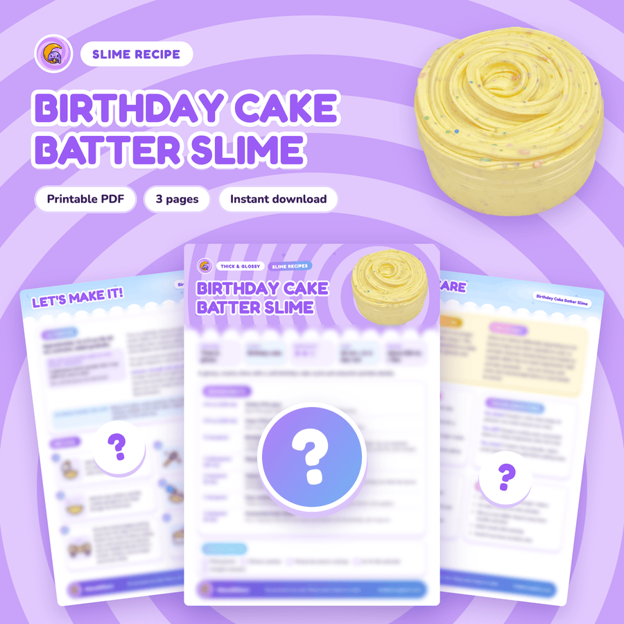 Birthday Cake Batter Digital Slime Recipe